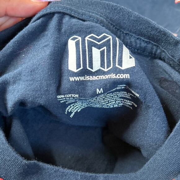 Isaac Morris Shirt Men's Blue Stars Stripes USA Flag All Over Print USA SZ MD - Picture 4 of 11